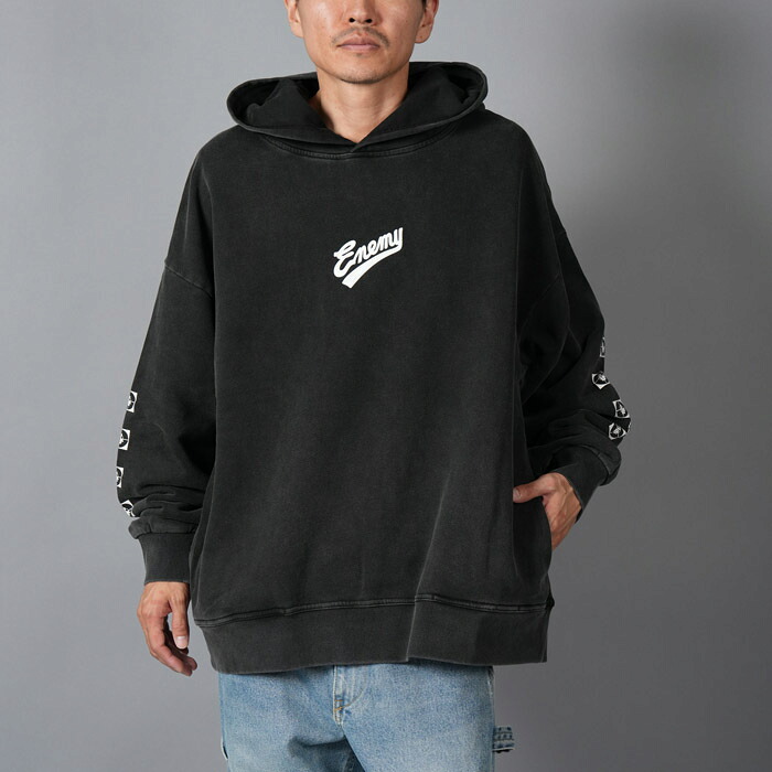 [Summer Sale 30%&darr;] U/MUSIC / ユーミュージック / UM25AW-17 / PUBLIC ENEMY / パブリックエネミー / プルオーバフーディー(ブラック) 25秋冬 / 国内正規取り扱い｜Confidence