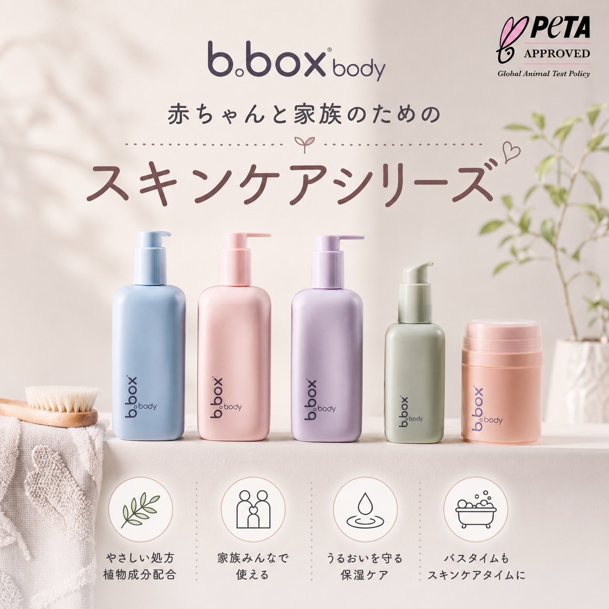 ビーボックスボディ 1.ボディウオッシュ 2.ボディローション 3.モイスチャー 4.ナッピーバリアクリーム 5. 4点セット 出産祝い 保湿 乾燥 カサカサ オイル 全身 b.box body うるおい お風呂上がり 保湿ケア 妊娠中 植物成分｜出産祝い＆ベビーギフトのコニコニ