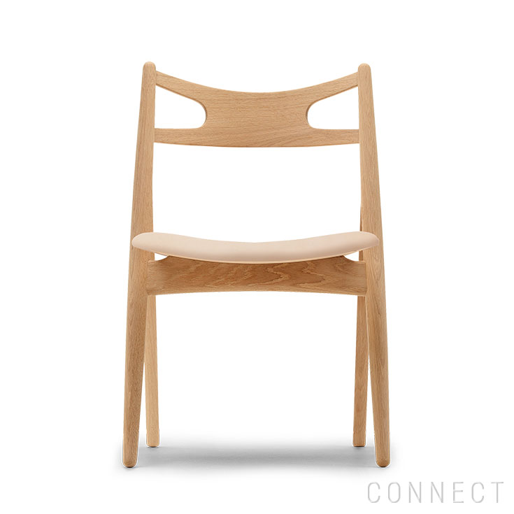 CARL HANSEN & SON(カール・ハンセン&サン) CH29P SAWBUCK CHAIR(ソーバックチェア) / オーク材・オイル仕上げ / ナチュラルレザー(Sif 90) / ダイニングチェア|Hente by CONNECT