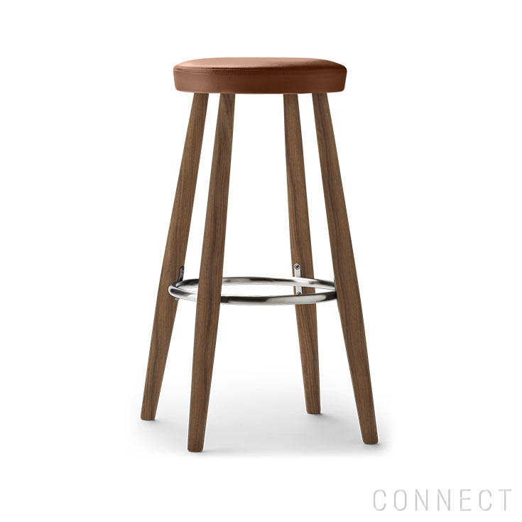 CARL HANSEN \u0026 SON（長い巻き毛・ハンセン＆サン） CH56 / ウォルナット材・油絵の具完成 / ライトブラウンレザー（Thor 307） / 赤ちょうちん腰掛け（High）