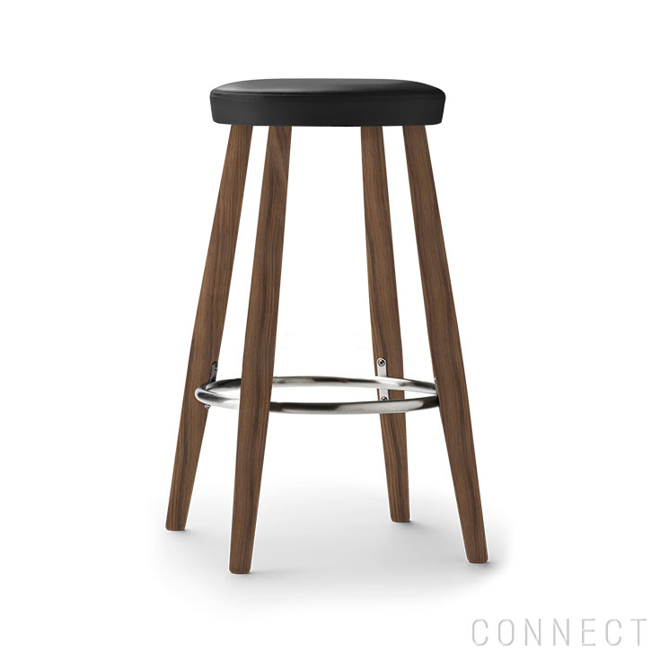 CARL HANSEN \u0026 SON（長い巻き毛・ハンセン＆サン） CH58 / ウォルナット材・油絵の具完成 / 黒いことなめし革（Thor 301） / 赤ちょうちん腰掛け（Low）