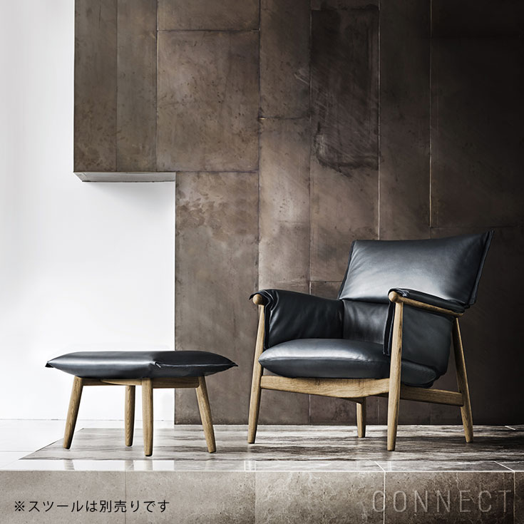 CARL HANSEN \u0026 SON（長い巻き毛・ハンセン＆サン） E015 EMBRACE LOUNGE CHAIR / オーク材材・油絵の具完成 / 黒いことなめし革（Sif 98） / 待ち合い室女性議長