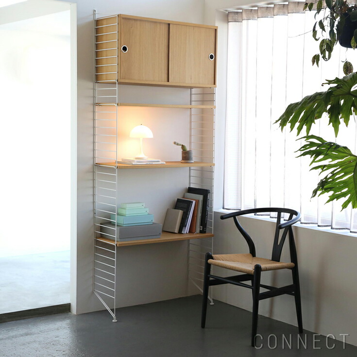 String Furniture（より糸 調度品） / String System（より糸 取り合わせ） / 押し入れ＋立ち会い場ダイアログボックス / W80×D30×H200糎 / オーク材×白いこと / 焼セッコウゲーム盤船掛かり付き添い人 / 壁面納める