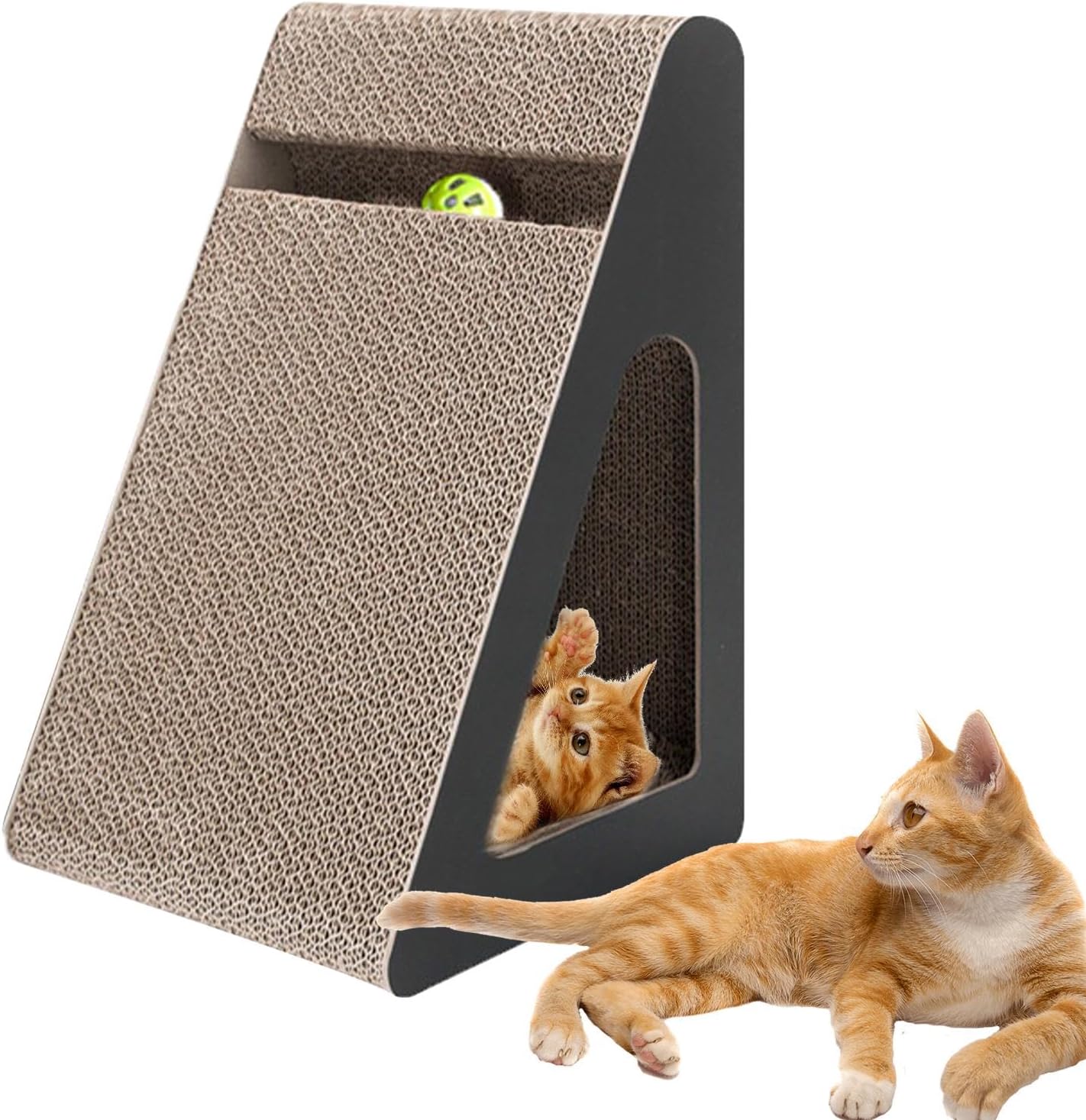 猫スクラッチボード、室内猫用猫スクラッチャー 猫のスクラッチャーの遊び道具子ネコ用傾斜面三角爪とぎ郵便うけ - 愛玩動物猫備品、どんぶり鉢付き添い人耐摩耗性縦型猫爪とぎ小型、中型、大型猫用