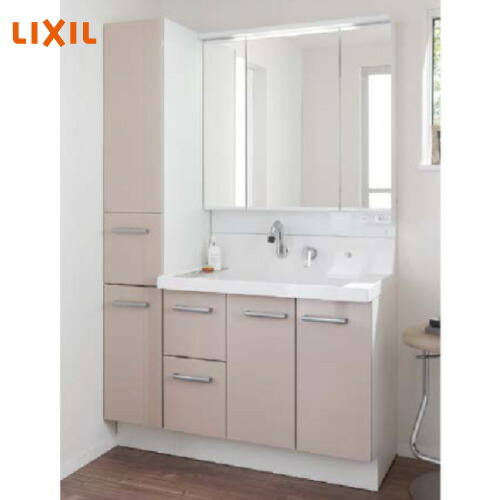 メーカー直送 コンパネ屋 洗面台 引出しタイプ Lixil Piara02 リクシル 間口10mm 本体間口900mm スモーキーグレー メーカー直送花 ガーデン Diy 洗面化粧台 洗面化粧台 ピアラ3面鏡 おトク 洗面台