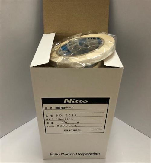 【最大3万円クーポン配布中★19日20:00~26日01:59まで】テープ ニットー両面テープ ５０１Ｋ １０ｍｍ&times;２０ｍ [No501K10-120] 120個入り 日東電工 NITTO DENKO｜水まわり住設専門店＠コンパネ屋