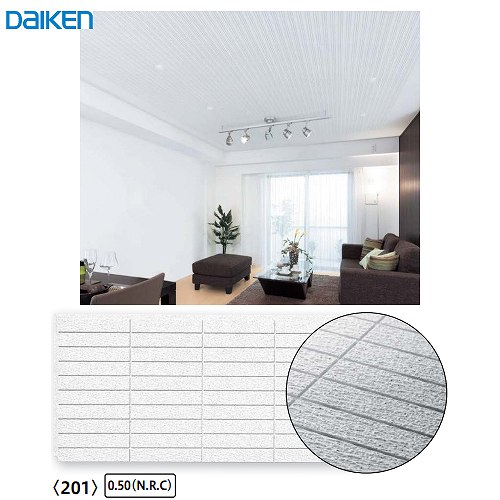 【LINEクーポン配布中】ダイロートン健康快適天井材 クリアトーン12S2 大建 DAIKEN [TA9201] 18枚(3.3m2)入り リブ・グリッド柄201 厚さ12mm 303×606mm 吸音・調湿性能 6,126円