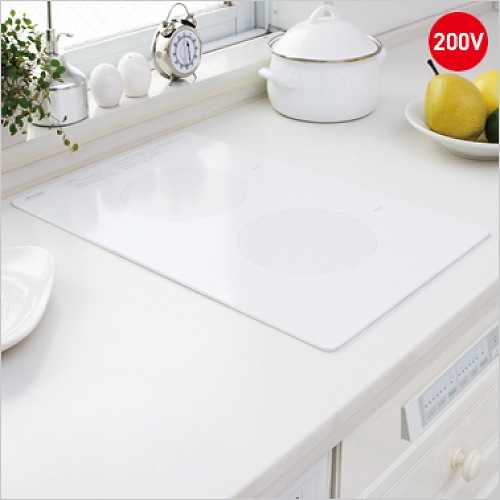 【最大3万円クーポン配布中★17日09:59まで】IHクッキングヒーター 2口タイプ 縦置型 単相200V [SIH-B223AL-W] ホワイト フレームレス コンパクトタッチパネル 前面操作 三化工業
