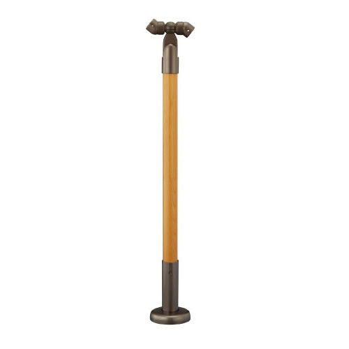 【LINEクーポン配布中】室内用手すり BAUHAUS 室内用手すりコーナー支柱 木製タイプ マツ六 [BDE-37BC] クリア＋ブラウン アジャスト付 4トン配送 車上渡し 法人様事務所入れ限定 メーカー直送