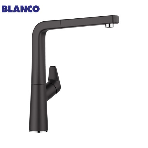 【LINEクーポン配布中】キッチン水栓 AVONA-S black ブラック シングルレバー混合水栓 [BLANCO-526170] ホース引き出し式 逆流防止弁付 BLANCO メーカー直送