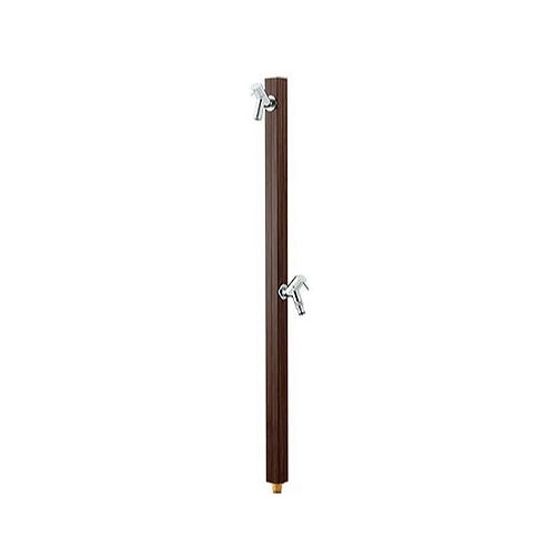 【LINEクーポン配布中】水栓柱 アクアルージュW(補助蛇口付) ダークパイン [TK3-SKWDP] □40×H1018mm エクステリア ガーデン用品 オンリーワンクラブ