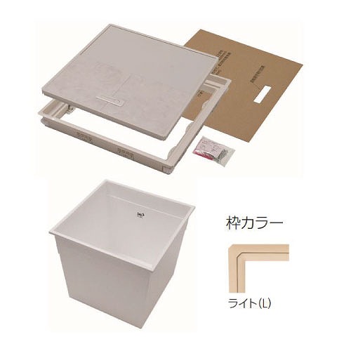 【最大3万円クーポン配布中★17日09:59まで】樹脂枠気密型床下収納庫 深型 12mmフローリング用 450×450 [YT412K-L+PT45-E1] ライト フロア材は付属しません YPC 吉川化成 メーカー直送