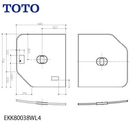 【アウトレット】 風呂ふた パーツ 1400クレイドル断熱風呂蓋Ｌ純正品 TOTO [EKK80038WL4-outlet] 開墾済 外装破れあり へこみあり