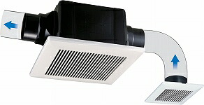 【LINEクーポン配布中】天井用換気扇 2室同時換気 大風量タイプ シロッコファン [TK-265R2L2] 24時間換気対応 横格子パネル 風量強 高須産業