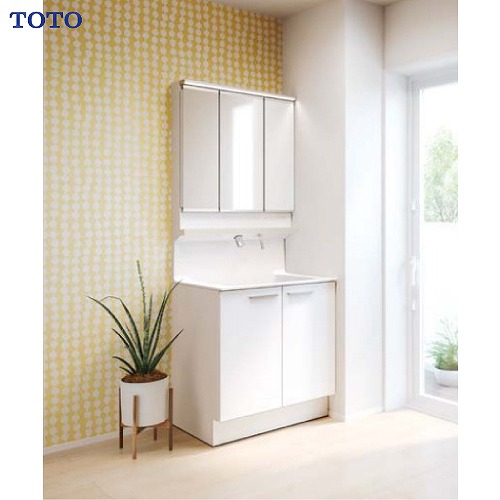 【最大3万円クーポン配布中★10日01:59まで】TOTO 洗面化粧台 オクターブ間口750mm 三面鏡 ワイドLED照明 セットプラン 受注生産品 メーカー直送