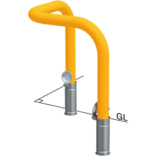 【LINEクーポン配布中】アーチ φ76.3(t3.2)×W700×W700×H650mm カラー:黄 [FAA-8SKR7-650(Y)] サンポール 受注生産品 キャンセル不可 納期約1ヶ月 メーカー直送