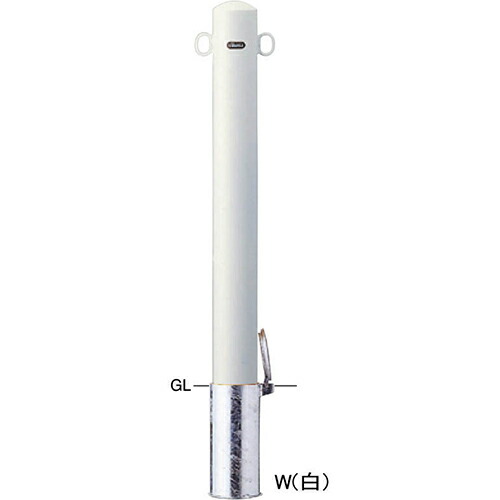 【LINEクーポン配布中】ピラー車止め スチール 両フック φ101.6(t3.2)×H850mm カラー:白 [FPA-11SF-F11(W)] サンポール 受注生産品 キャンセル不可 納期約1ヶ月 メーカー直送