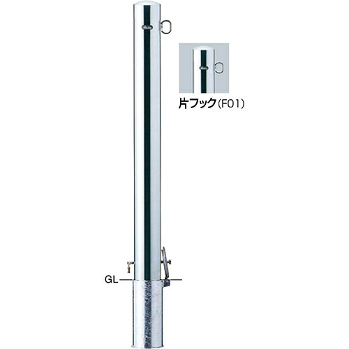 【最大3万円クーポン配布中★19日20:00~26日01:59まで】ピラー 車止め 埋込400 交換用本体のみ φ101.6(t2.0)&times;H1000mm カラー:ステンレス [PA-11SK4-F01HONTAI] サンポール 受注生産品 キャンセル不可 納期約1ヶ月 メーカー直送｜水まわり住設専門店＠コンパネ屋