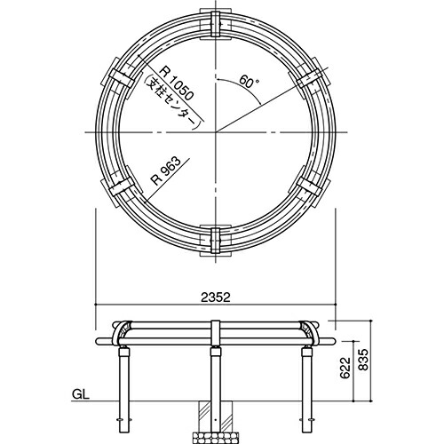 【LINEクーポン配布中】ツリーサークル [SP-800-C-21] φ２１００ サンポール 受注生産品 キャンセル不可 納期約1ヶ月 メーカー直送