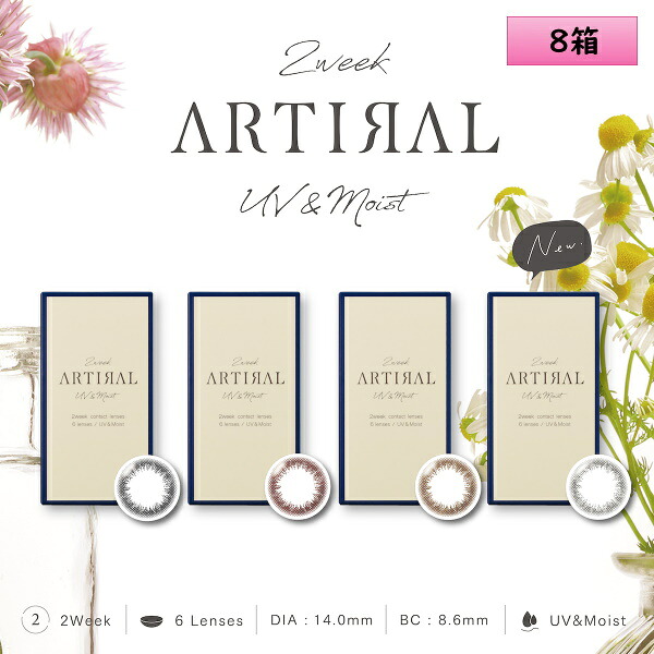 粧美堂 アーティラル 2ウィーク UV＆モイスト 6枚入 8箱セット(左右4箱ずつ) カラコン 度あり・度なし ＜SHO-BI ARTIRAL 2week UV＆Moist＞