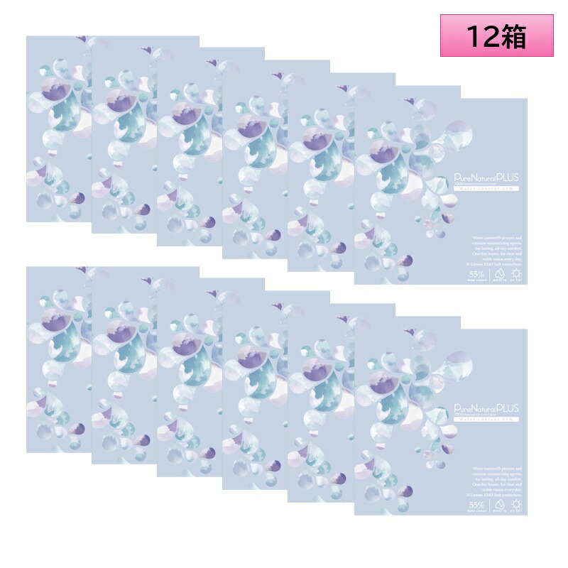 粧美堂 Pure Natural PLUS 1day 55% 30枚入 12箱セット(左右6箱ずつ) SHO-BI ピュア ナチュラル プラス ワンデー 高含水レンズ