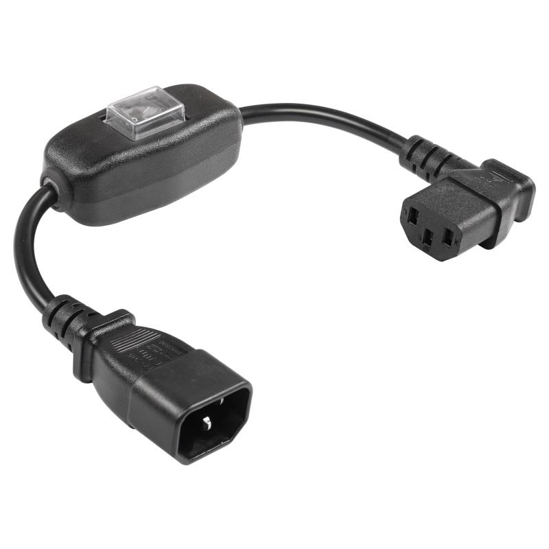 CERRXIAN IEC 320 C13～C14 スイッチPDU UPS電源コード10A 250V AC C14オス-C13メス(左）標準コンピュータ電源延長ケーブルモニター、コンピュータなど用 30CM画像