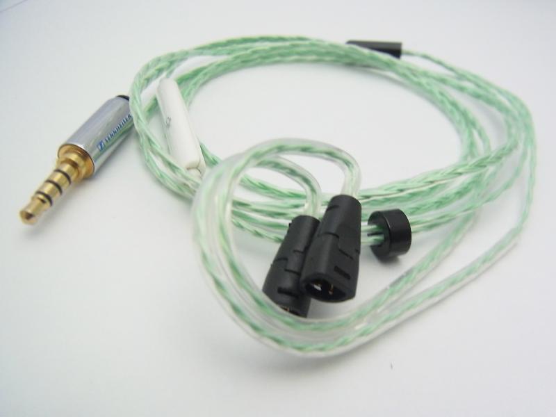 SUN Cable Marine Heart Green Sennheiser 交換用アップグレード・ケーブル iphone ipod touch用コントローラー付 IE8, IE80対応画像