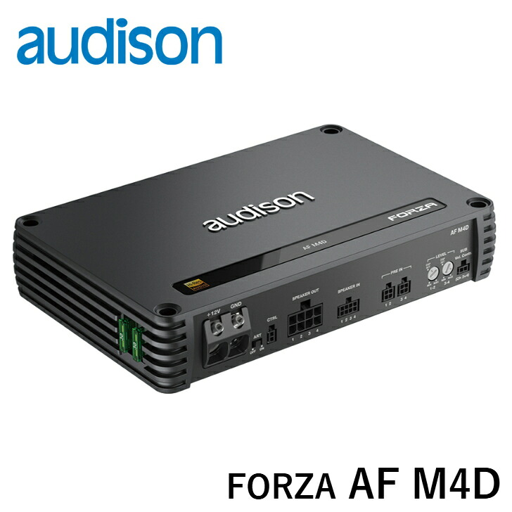 【欠品中】audison オーディソン FORZA AF M4D アンプ 車載用 4chアンプ 160W×6 4Ω ブリッジ接続
