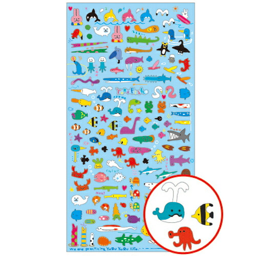 楽天市場 1910 マインドウェイブ Mwシール プチプチ ゆるふぃっしゅ シールゆる あにまる ステッカー オシャレ Mindwave シールのある生活 シール ミニ 小さい ゆる キャラ 癒し カワイイ 動物 可愛い Photo 可愛い スケジュール 水族館 魚 日記 手帳 クークー