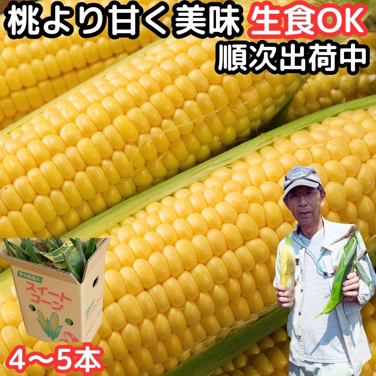 定番入荷 4.5kg(11～15本)長崎県島原産スイートコーンとうもろこし