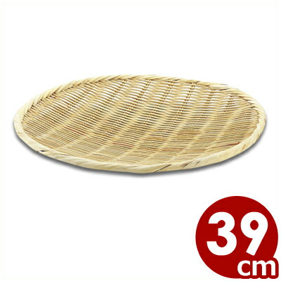 竹製 盆ざる 円形 39cm 15-156／うどん 水切り 皿 030023007