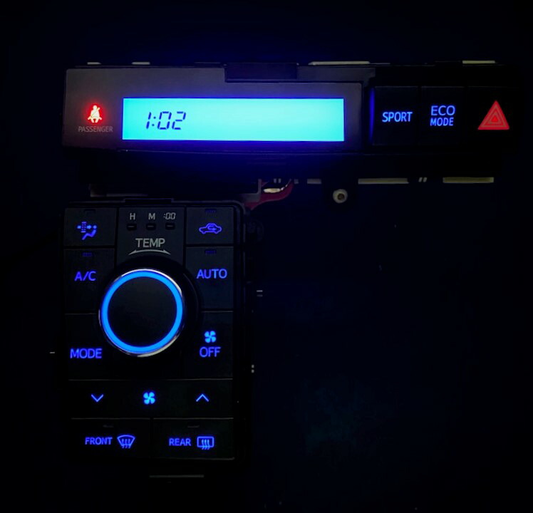 ウィッシュ ZGE20/ZGE25 LED打ち換え済み エアコンパネル ☆｜クールファクトリー