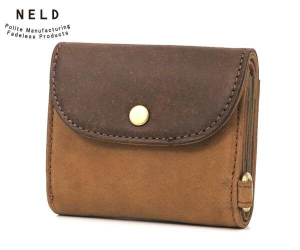 【選べるノベルティ付】 NELD ネルド プフ バフソフト ミニ財布 （カラー：キャメル） AN306 | プレゼント ギフト