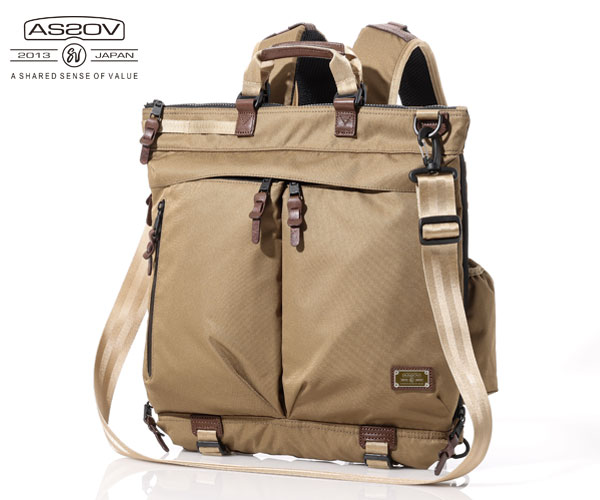 【選べるノベルティ付】 AS2OV アッソブ コーデュラドビー305D 3WAY HELMET BAG 3WAYヘルメットバッグ （カラー：カーキ） 061424 | プレゼント ギフト｜COOL CAT