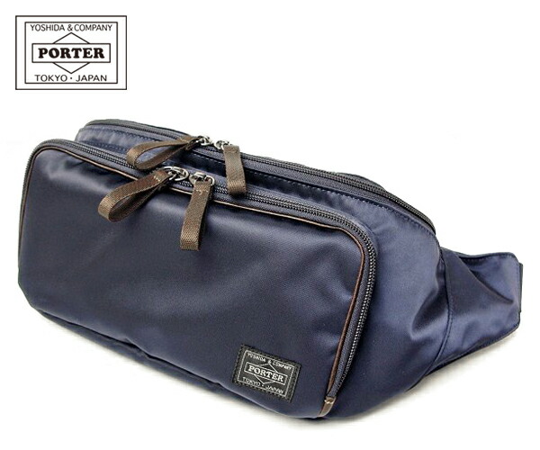 美品☆PORTER プラン☆ボディバッグ ウエストバッグ ネイビー PLAN（PORTER） ポーター プラン ウエストバッグ 728-08711