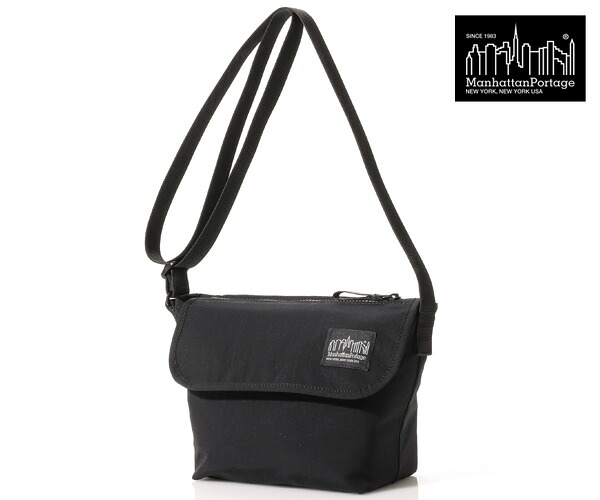 ＼全品エントリーで+P10倍！／【選べるノベルティ付】 Manhattan Portage BLACK LABEL マンハッタンポーテージ ブラックレーベル メッセンジャーバッグ （カラー：ブラック） MP1603MGNTTSCBL | マンハッタン ブラックレーベル 通学 通勤 | プレゼント ギフト