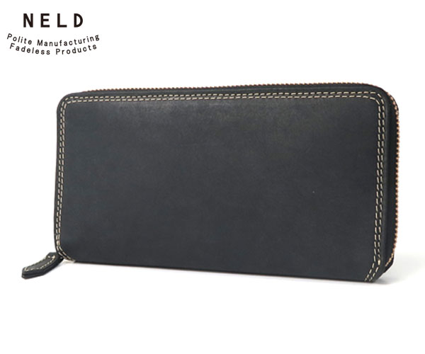 【選べるノベルティ付】NELD PUEBURO ネルド プエブロレザー長財布 （カラー：ブラック） AN143 | 財布 長財布 メンズ ブランド 40代用財布 ウォレット ロングウォレット おしゃれ L字 小物 就職祝い 長サイフ | ギフト