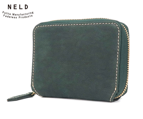 [新品未使用] NELD 財布　レザー　グリーン an279-60.jpg