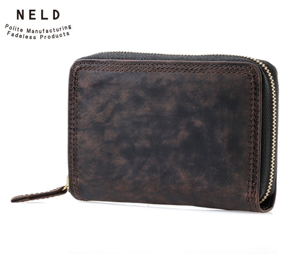 【選べるノベルティ付】 NELD ネルド UKゴート ラウンドミドル財布（スリムタイプ） （カラー：チョコ） AN322 | プレゼント ギフト｜COOL CAT