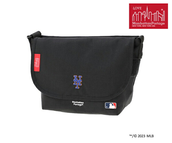 ＼全品エントリーで+P10倍！／【選べるノベルティ付】 Manhattan Portage マンハッタンポーテージ MLB METS メッセンジャーバッグ （カラー：ブラック） MP1605JRMLBMETS | プレゼント ギフト