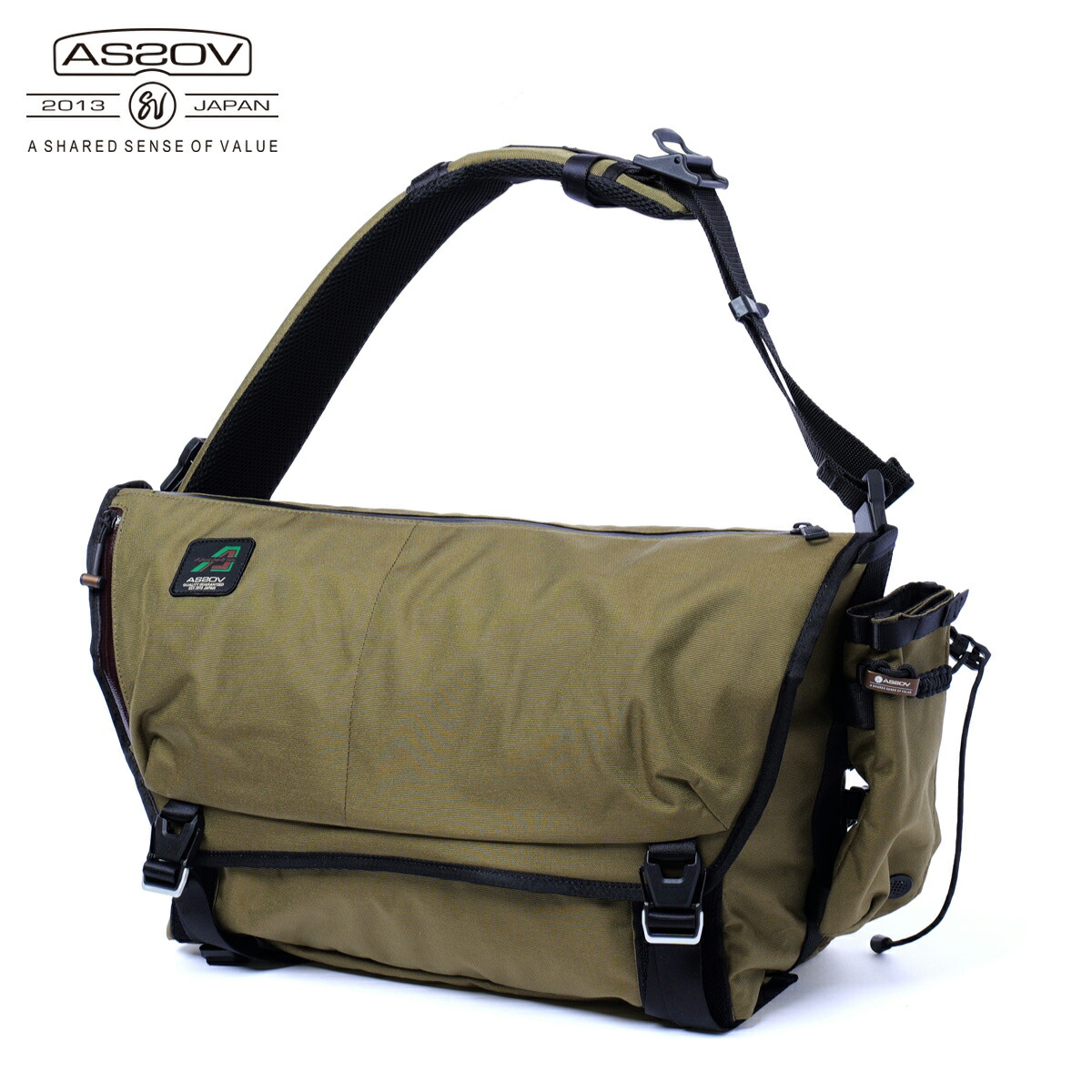 【選べるノベルティ付】 アッソブ 330&times;1000D CORDURA STANDARD SERIES メッセンジャーバッグ （カラー： カーキ） AS2OV ASSOV 152318 | プレゼント ギフト｜COOL CAT