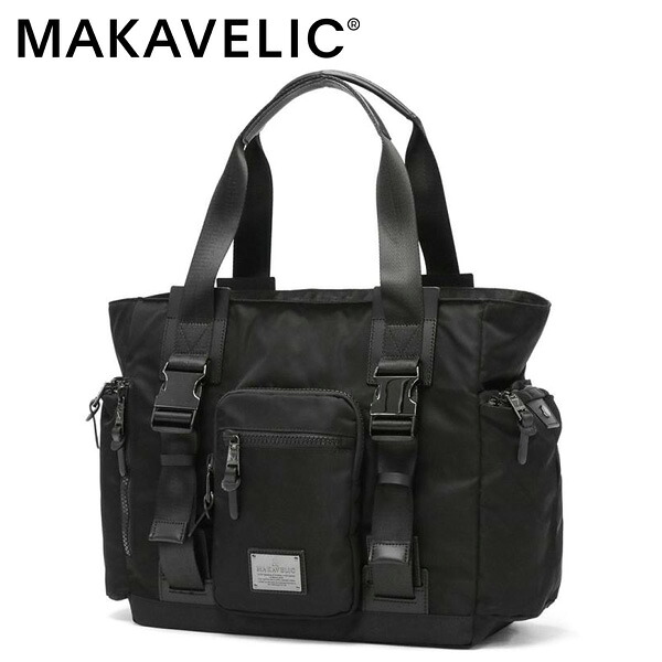 ＼全品エントリーで+P10倍！／【選べるノベルティ付】MAKAVELIC マキャベリック SIERRA BIND UP3 TOTE BAG トートバッグ （カラー：ブラック） 3123-10201 | プレゼント ギフト