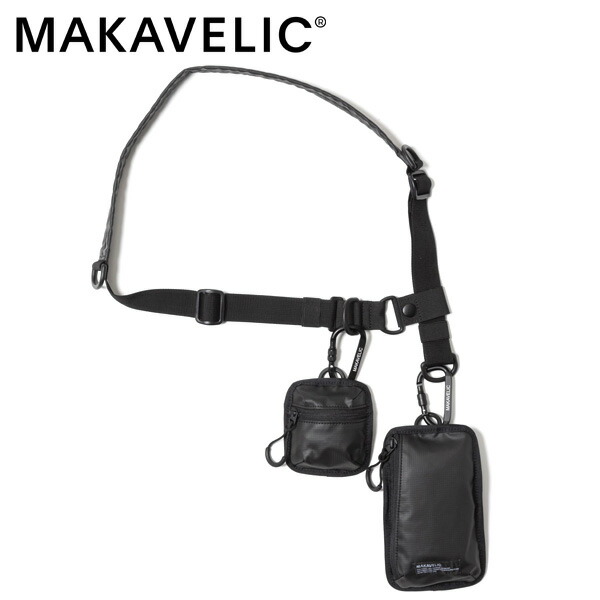 【選べるノベルティ付】MAKAVELIC マキャベリック RICO Unit Shoulder Double Pouch ショルダーポーチ (カラー:ブラック) 3125-30701 | プレゼント ギフト|COOL CAT