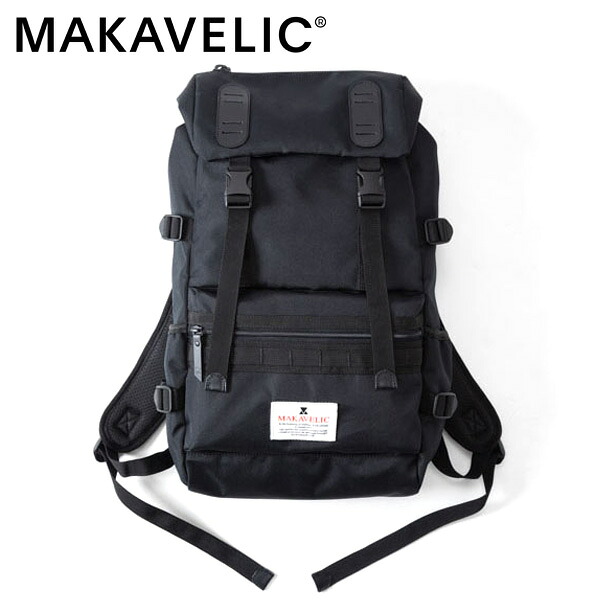 【選べるノベルティ付】MAKAVELIC マキャベリック TRUCKS DOUBLE BELT ADMIX DAYPACK デイパック （色合い：黒いこと） 3124-10101 | 差し上げ物 差し上げ物