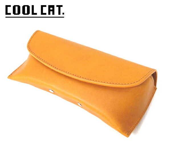 【選べるノベルティ付】 celato チェラート ハードメガネケース クールキャット刻印 プエブロレザー （カラー：ナポリ）PSB-053 | プレゼント ギフト