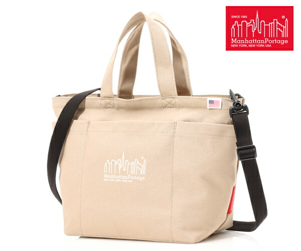 ＼全品エントリーで+P10倍！／【選べるノベルティ付】 Manhattan Portage マンハッタンポーテージ 2WAYトートバッグ （カラー：ベージュ） MP1360CNVS | プレゼント ギフト
