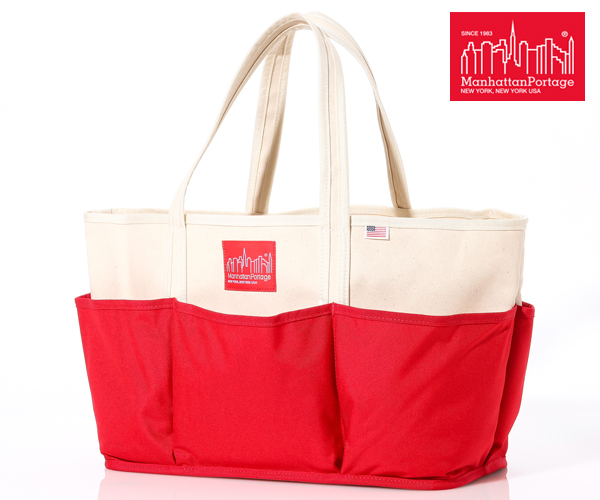＼全品エントリーで+P10倍！／【選べるノベルティ付】 Manhattan Portage マンハッタンポーテージ Picnic トートバッグL （カラー：レッド） MP1383LDUCK | プレゼント ギフト