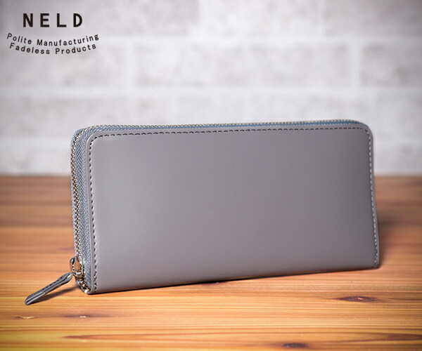 【選べるノベルティ付】 NELD ネルド シキ ラウンド長財布（カラー：グレー）AW102 | ラウンドファスナー 二つ折り財布 長財布 財布 ウォレット 2つ折り 小物 革 レザー 革財布 ファスナー 長サイフ | ギフト