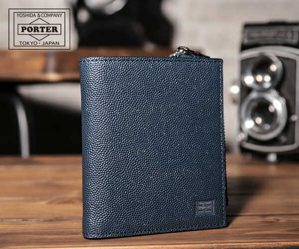 ポーター エイブル ウォレット 030-03439 （カラー：ネイビー） | 2つ折りミニ財布 030-03439吉田カバン PORTER 財布 ポーター財布 poter 小物 二つ折り 2つ折り 折りたたみ財布 二つ折り財布 ウォレット メンズ 日本製 プレゼント
