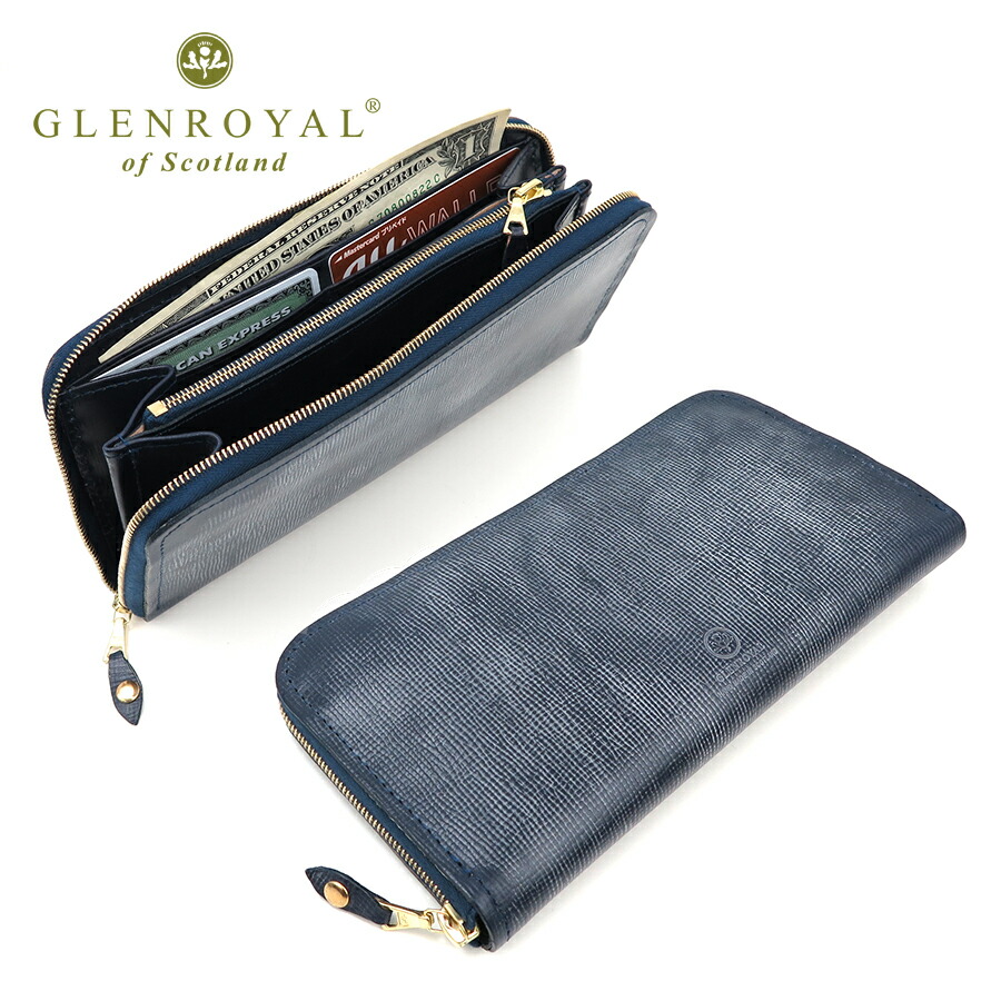 GLEN グレンロイヤル レザー長財布 ネイビー ラウンドファスナー 楽天市場】【土日限定 最大51倍】 ノベルティ付 【正規品3カ月